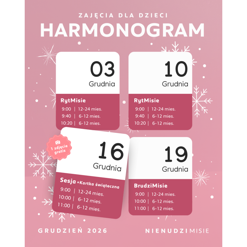 Świąteczne NienudziMISIE grupa 12-24 miesiące GRUDZIEŃ