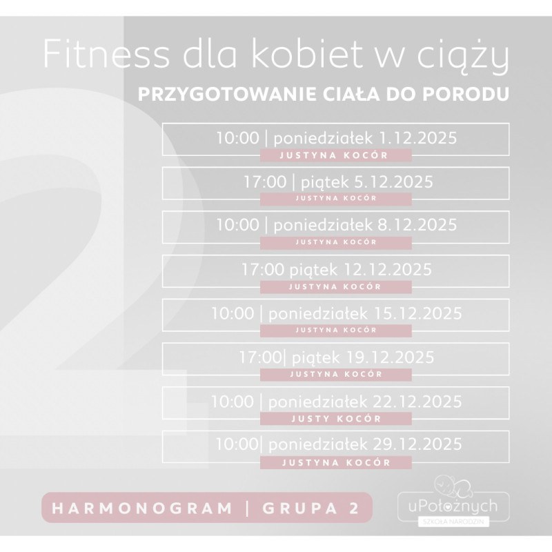 Fitness dla kobiet w ciąży grupa II GRUDZIEŃ