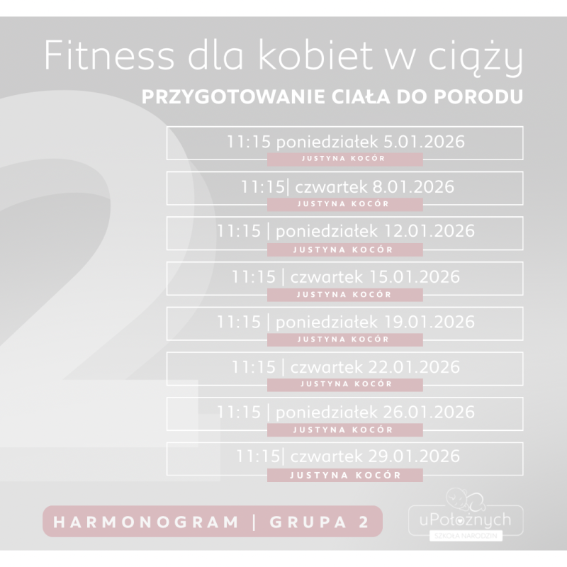 Fitness dla kobiet w ciąży grupa II STYCZEŃ