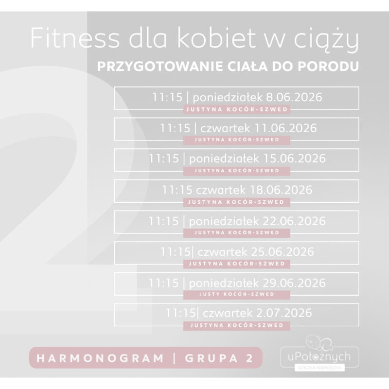 Fitness dla kobiet w ciąży grupa II CZERWIEC 2026