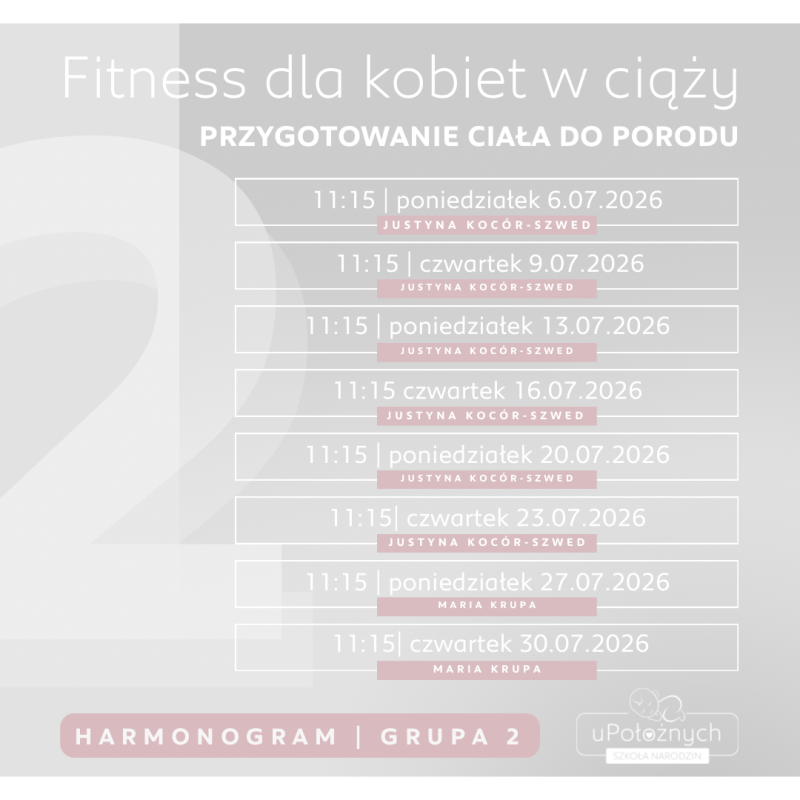 Fitness dla kobiet w ciąży grupa II LIPIEC 2026