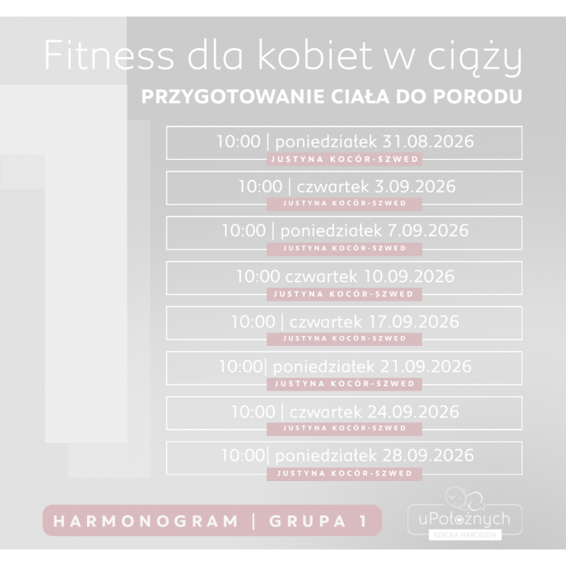 Fitness dla kobiet w ciąży grupa I WRZESIEŃ 2026