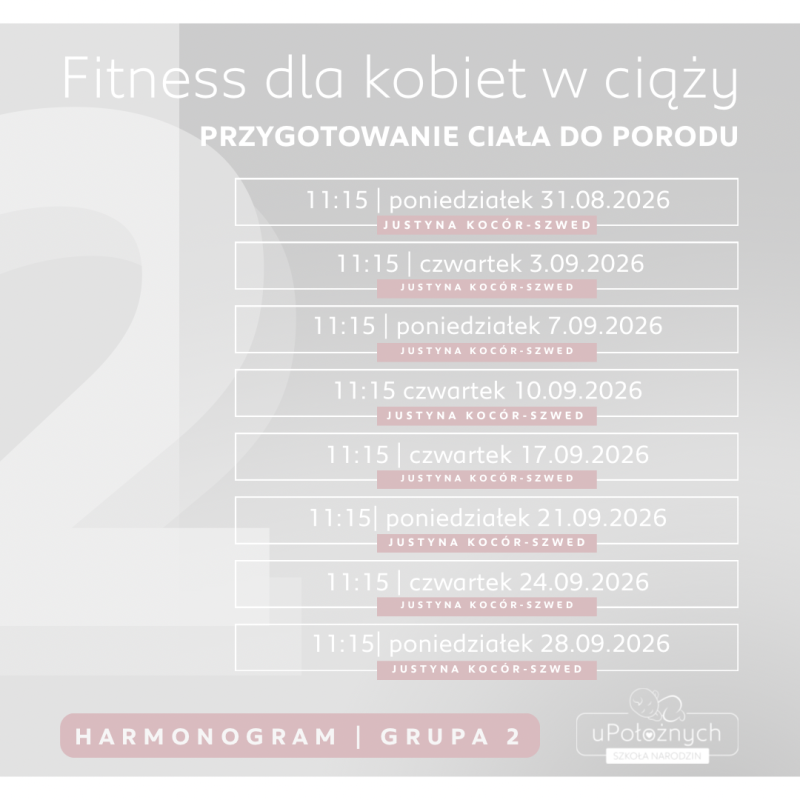 Fitness dla kobiet w ciąży grupa II WRZESIEŃ 2026
