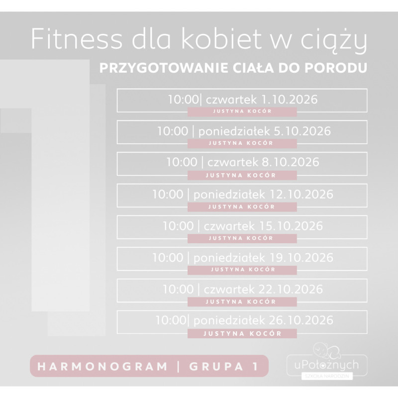 Fitness dla kobiet w ciąży grupa I PAŹDZIERNIK 2026