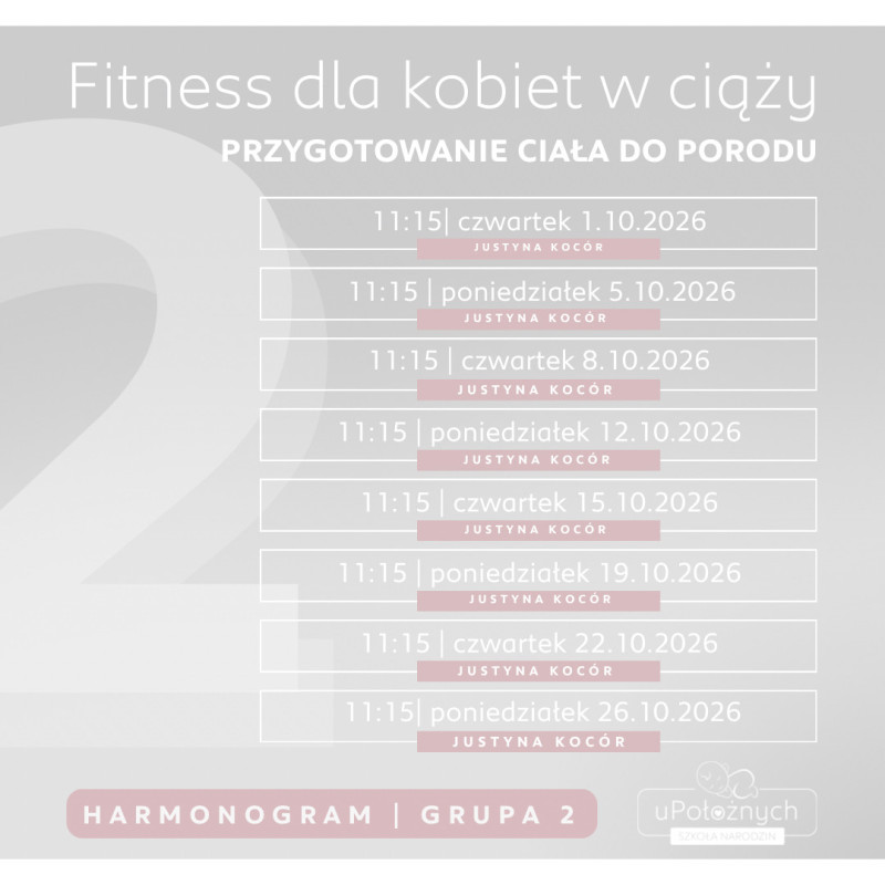 Fitness dla kobiet w ciąży grupa II PAŹDZIERNIK 2026