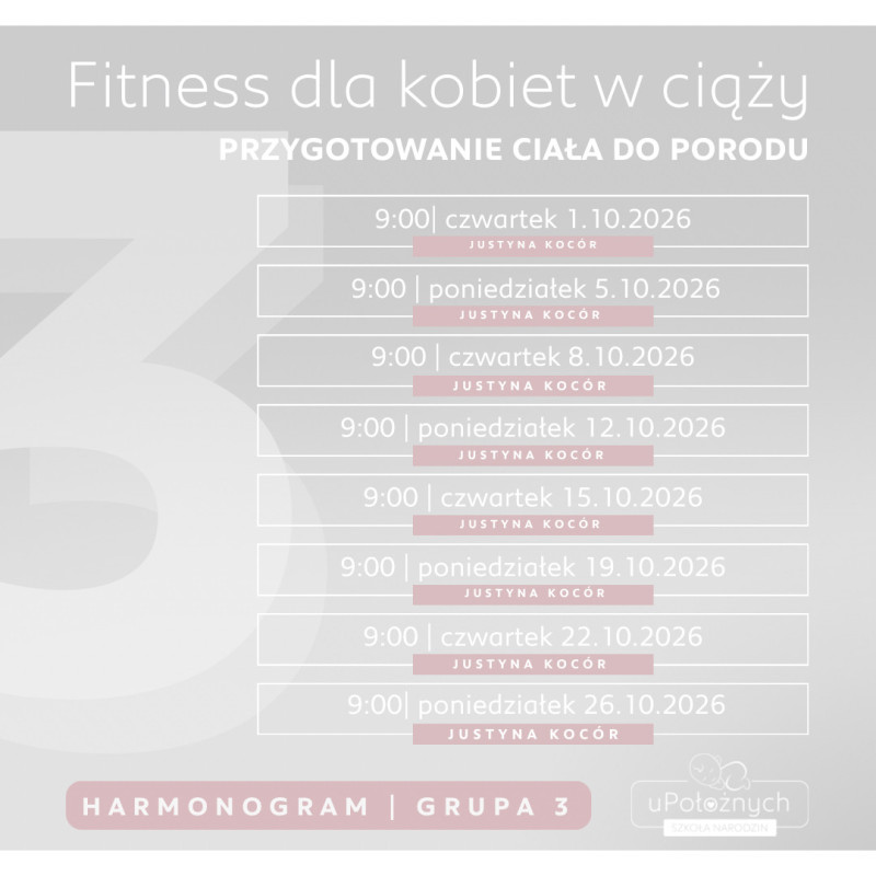 Fitness dla kobiet w ciąży grupa III PAŹDZIERNIK 2026
