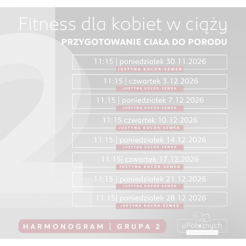 Fitness dla kobiet w ciąży grupa II GRUDZIEŃ 2026